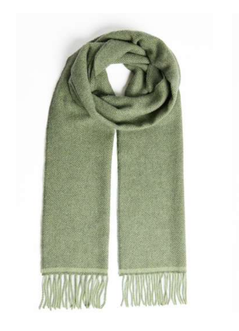 Foxford Green Herringbone Lambswool Scarf
