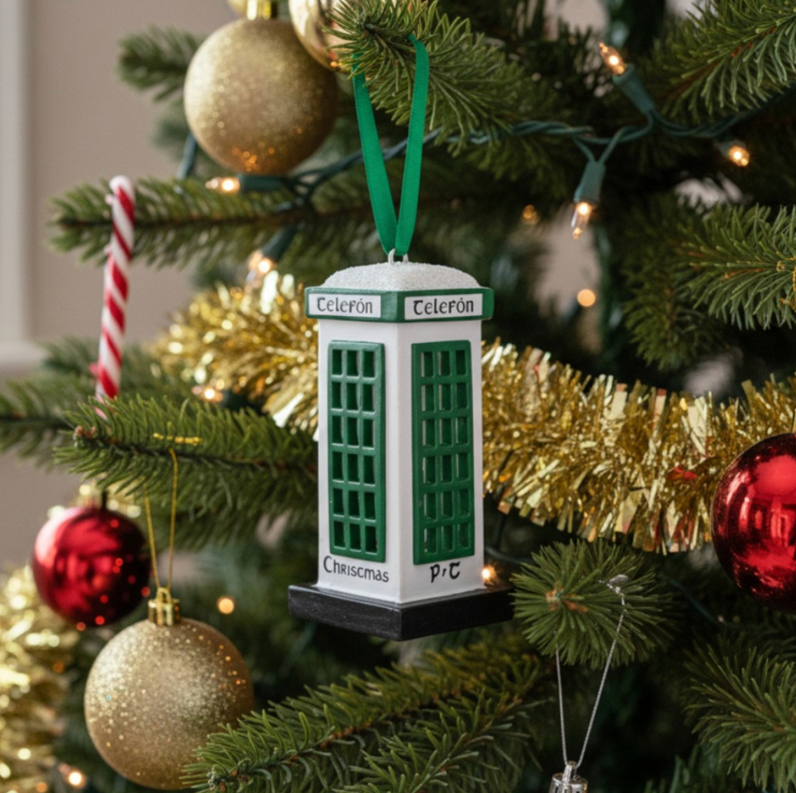 Irish Telephone box Christmas Decoration