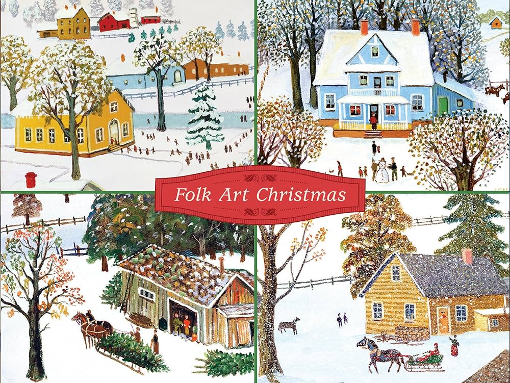 Folk Art Christmas Deluxe Notecard