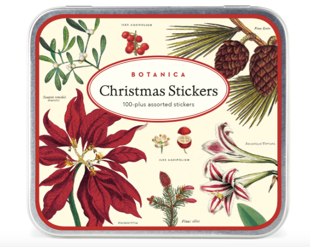 Botanical Christmas Stickers Tin