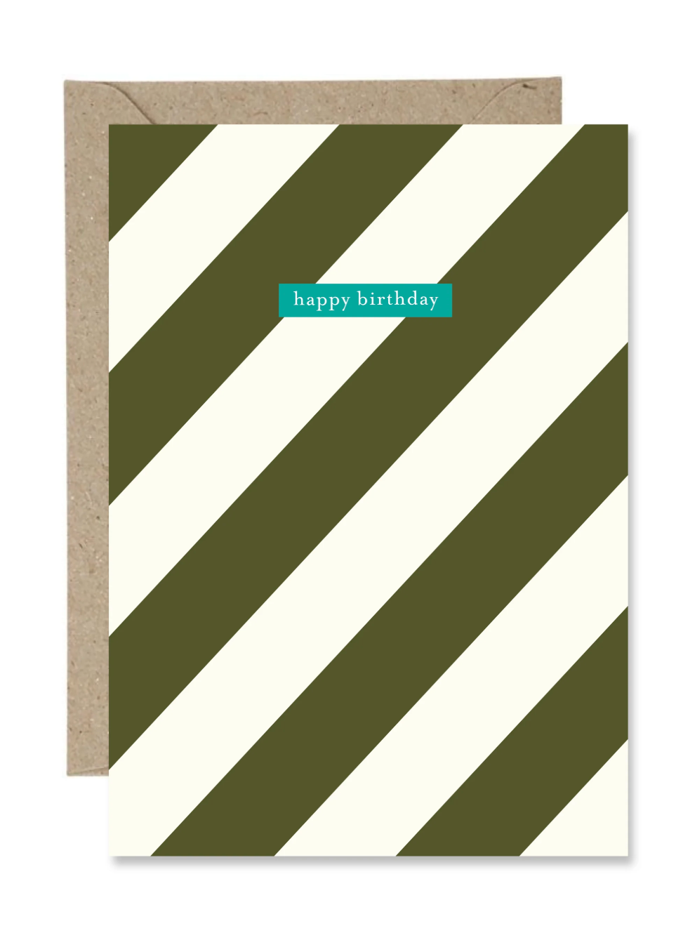 Happy Birthday Green Stripe (Paper Gull)