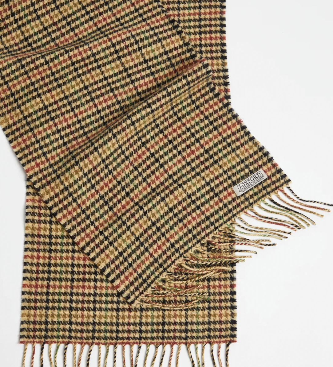 Foxford Houndstooth Lambswool Scarf